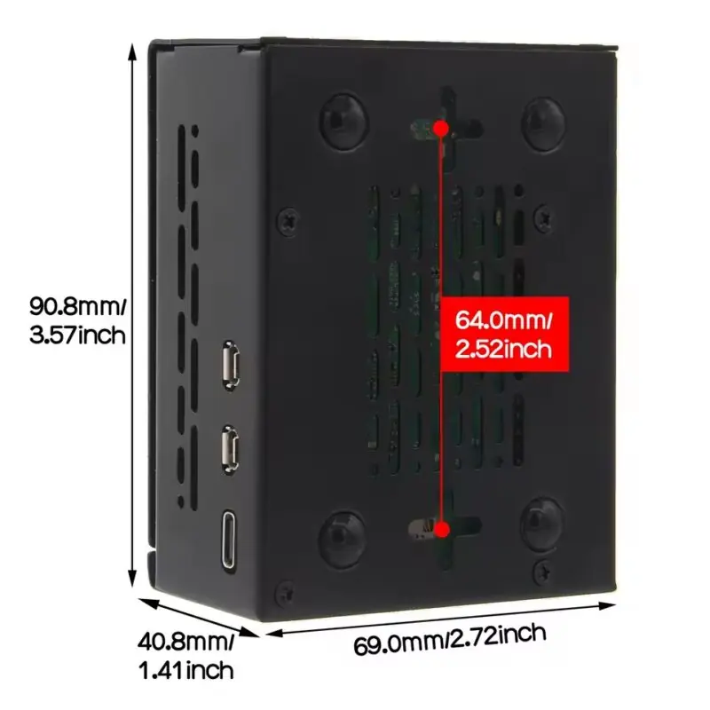 Case Geekworm 579-V3 para Raspberry Pi 5 | Compatível com PCIe M.2 NVMe SSD Shield Top X1001, X1003, X1000, X1004, X1015 & Active Cooler