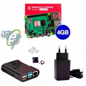 Kit Raspberry Pi 4 4GB c/ Case, Cooler, Fonte e Dissipadores