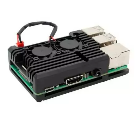 Case de Alumínio c/ Duplo Cooler p/ Raspberry Pi3 B ou B+